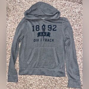 Abercrombie & Fitch Muscle Hoodie sz XL Gray Y2K Graphic Div 1 Track